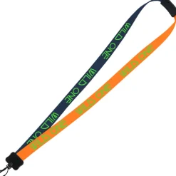 Two-Tone Smooth Nylon Lanyard - 7/8 inches - 34 inches - Plastic Swivel Snap Hook