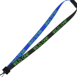 Two-Tone Smooth Nylon Lanyard - 7/8 inches - 34 inches - Plastic Swivel Snap Hook