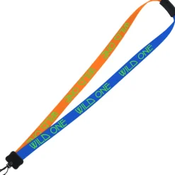 Two-Tone Smooth Nylon Lanyard - 7/8 inches - 34 inches - Plastic Swivel Snap Hook