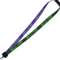Two-Tone Smooth Nylon Lanyard - 7/8 inches - 34 inches - Plastic Swivel Snap Hook