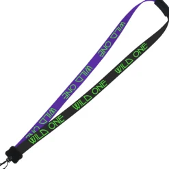 Two-Tone Smooth Nylon Lanyard - 7/8 inches - 34 inches - Plastic Swivel Snap Hook