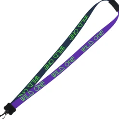 Two-Tone Smooth Nylon Lanyard - 7/8 inches - 34 inches - Plastic Swivel Snap Hook
