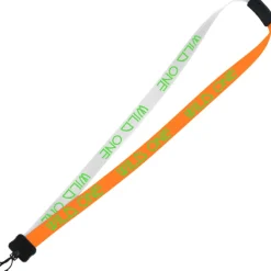Two-Tone Smooth Nylon Lanyard - 7/8 inches - 34 inches - Plastic Swivel Snap Hook
