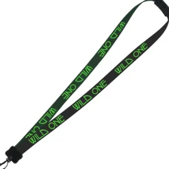 Two-Tone Smooth Nylon Lanyard - 7/8 inches - 34 inches - Plastic Swivel Snap Hook