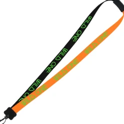 Two-Tone Smooth Nylon Lanyard - 7/8 inches - 34 inches - Plastic Swivel Snap Hook