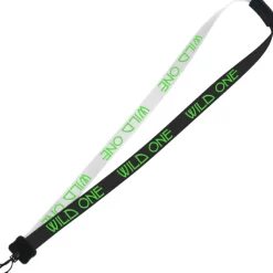 Two-Tone Smooth Nylon Lanyard - 7/8 inches - 34 inches - Plastic Swivel Snap Hook