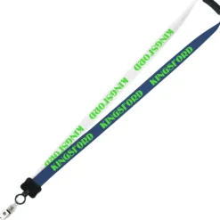 Two-Tone Smooth Nylon Lanyard - 7/8 inches - 34 inches - Snap with Metal Bulldog Clip