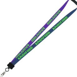 Two-Tone Smooth Nylon Lanyard - 7/8 inches - 34 inches - Snap with Metal Bulldog Clip