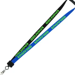 Two-Tone Smooth Nylon Lanyard - 7/8 inches - 34 inches - Snap with Metal Bulldog Clip