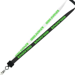 Two-Tone Smooth Nylon Lanyard - 7/8 inches - 34 inches - Snap with Metal Bulldog Clip