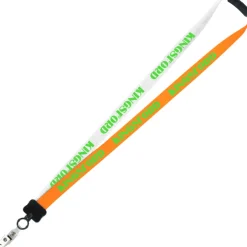 Two-Tone Smooth Nylon Lanyard - 7/8 inches - 34 inches - Snap with Metal Bulldog Clip
