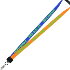 Two-Tone Smooth Nylon Lanyard - 7/8 inches - 34 inches - Snap with Metal Bulldog Clip