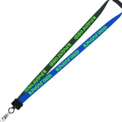 Two-Tone Smooth Nylon Lanyard - 7/8 inches - 34 inches - Snap with Metal Bulldog Clip