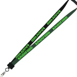 Two-Tone Smooth Nylon Lanyard - 7/8 inches - 34 inches - Snap with Metal Bulldog Clip