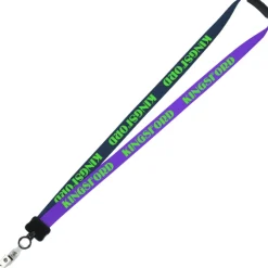 Two-Tone Smooth Nylon Lanyard - 7/8 inches - 34 inches - Snap with Metal Bulldog Clip
