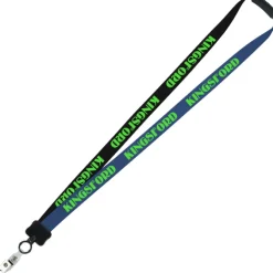 Two-Tone Smooth Nylon Lanyard - 7/8 inches - 34 inches - Snap with Metal Bulldog Clip