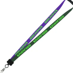 Two-Tone Smooth Nylon Lanyard - 7/8 inches - 34 inches - Snap with Metal Bulldog Clip