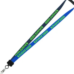 Two-Tone Smooth Nylon Lanyard - 7/8 inches - 34 inches - Snap with Metal Bulldog Clip