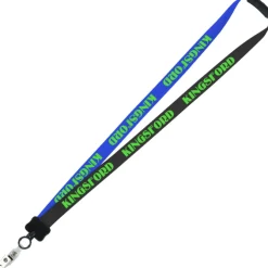 Two-Tone Smooth Nylon Lanyard - 7/8 inches - 34 inches - Snap with Metal Bulldog Clip