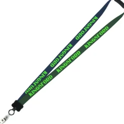 Two-Tone Smooth Nylon Lanyard - 7/8 inches - 34 inches - Snap with Metal Bulldog Clip