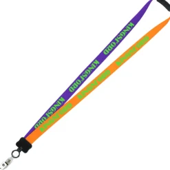 Two-Tone Smooth Nylon Lanyard - 7/8 inches - 34 inches - Snap with Metal Bulldog Clip
