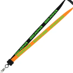Two-Tone Smooth Nylon Lanyard - 7/8 inches - 34 inches - Snap with Metal Bulldog Clip