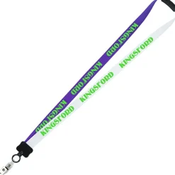 Two-Tone Smooth Nylon Lanyard - 7/8 inches - 34 inches - Snap with Metal Bulldog Clip