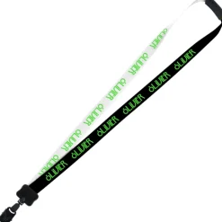 Two-Tone Smooth Nylon Lanyard - 7/8 inches - 34 inches - Large Metal Bulldog Clip