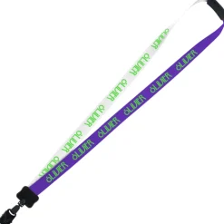 Two-Tone Smooth Nylon Lanyard - 7/8 inches - 34 inches - Large Metal Bulldog Clip