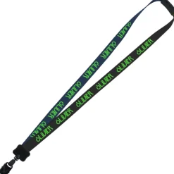 Two-Tone Smooth Nylon Lanyard - 7/8 inches - 34 inches - Large Metal Bulldog Clip