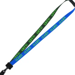 Two-Tone Smooth Nylon Lanyard - 7/8 inches - 34 inches - Large Metal Bulldog Clip