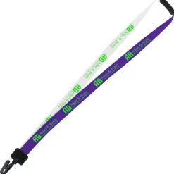 Two-Tone Smooth Nylon Lanyard - 7/8 inches - 36 inches - Plastic Bulldog Clip