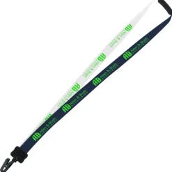 Two-Tone Smooth Nylon Lanyard - 7/8 inches - 36 inches - Plastic Bulldog Clip