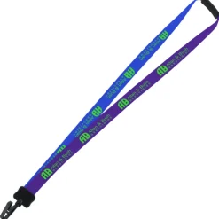 Two-Tone Smooth Nylon Lanyard - 7/8 inches - 36 inches - Plastic Bulldog Clip