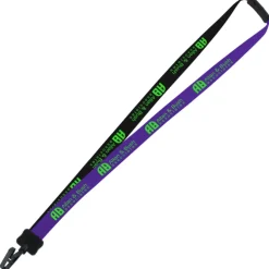 Two-Tone Smooth Nylon Lanyard - 7/8 inches - 36 inches - Plastic Bulldog Clip