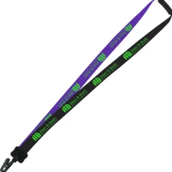 Two-Tone Smooth Nylon Lanyard - 7/8 inches - 36 inches - Plastic Bulldog Clip