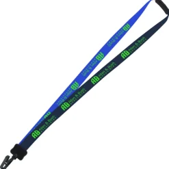 Two-Tone Smooth Nylon Lanyard - 7/8 inches - 36 inches - Plastic Bulldog Clip