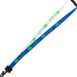 Two-Tone Smooth Nylon Lanyard - 7/8 inches - 36 inches - Plastic Bulldog Clip