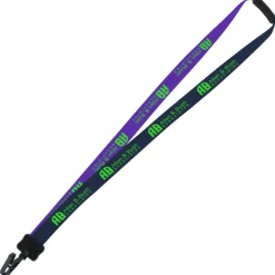 Two-Tone Smooth Nylon Lanyard - 7/8 inches - 36 inches - Plastic Bulldog Clip