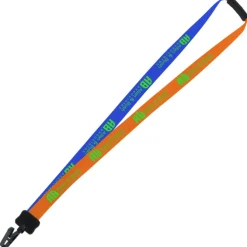 Two-Tone Smooth Nylon Lanyard - 7/8 inches - 36 inches - Plastic Bulldog Clip
