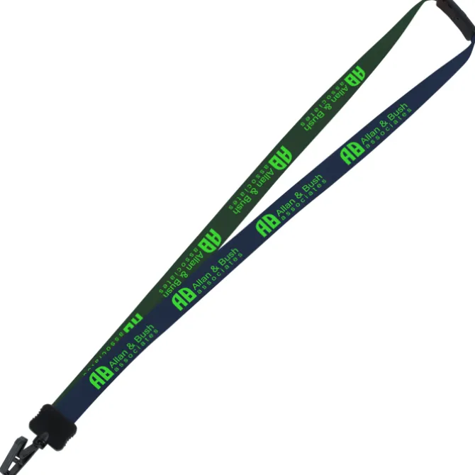 Two-Tone Smooth Nylon Lanyard - 7/8 inches - 36 inches - Plastic Bulldog Clip