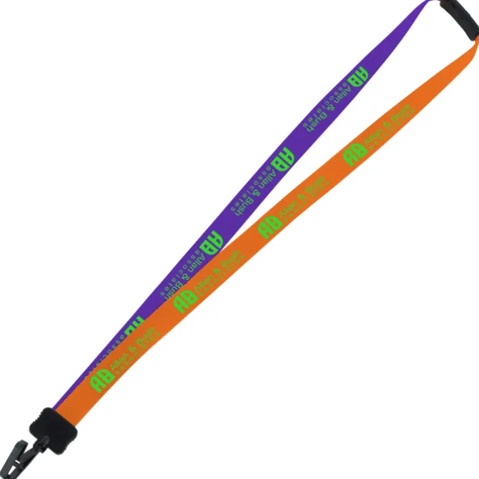 Two-Tone Smooth Nylon Lanyard - 7/8 inches - 36 inches - Plastic Bulldog Clip