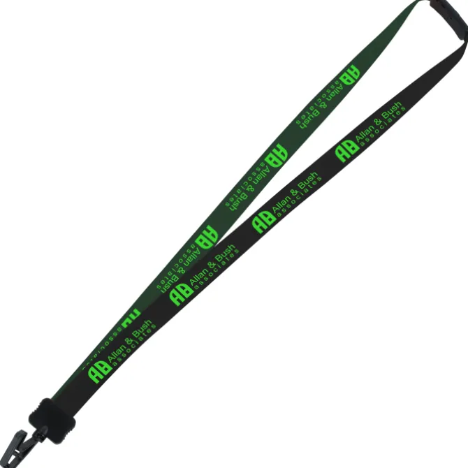 Two-Tone Smooth Nylon Lanyard - 7/8 inches - 36 inches - Plastic Bulldog Clip