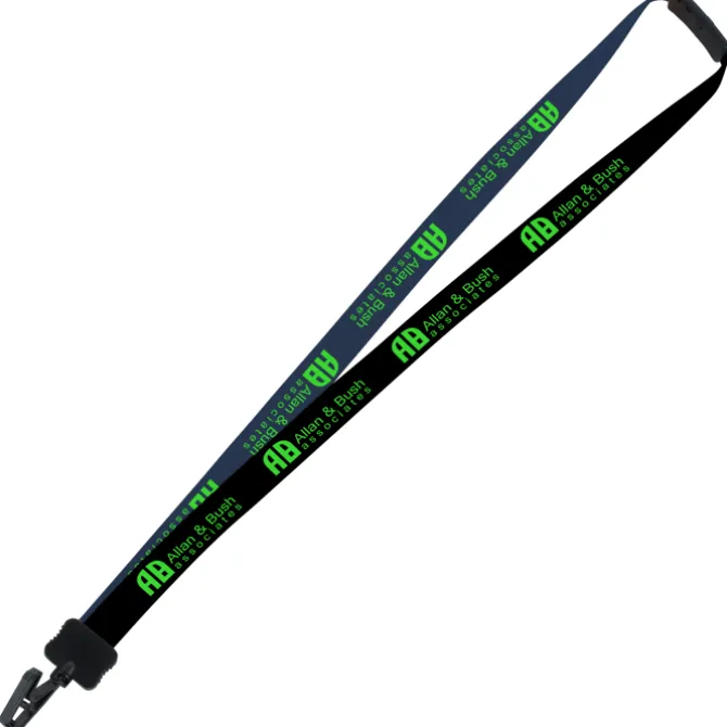 Two-Tone Smooth Nylon Lanyard - 7/8 inches - 36 inches - Plastic Bulldog Clip