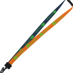 Two-Tone Smooth Nylon Lanyard - 7/8 inches - 36 inches - Plastic Bulldog Clip