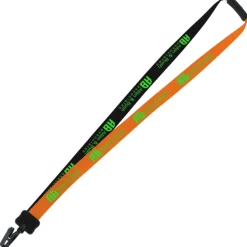 Two-Tone Smooth Nylon Lanyard - 7/8 inches - 36 inches - Plastic Bulldog Clip