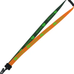 Two-Tone Smooth Nylon Lanyard - 7/8 inches - 36 inches - Plastic Bulldog Clip