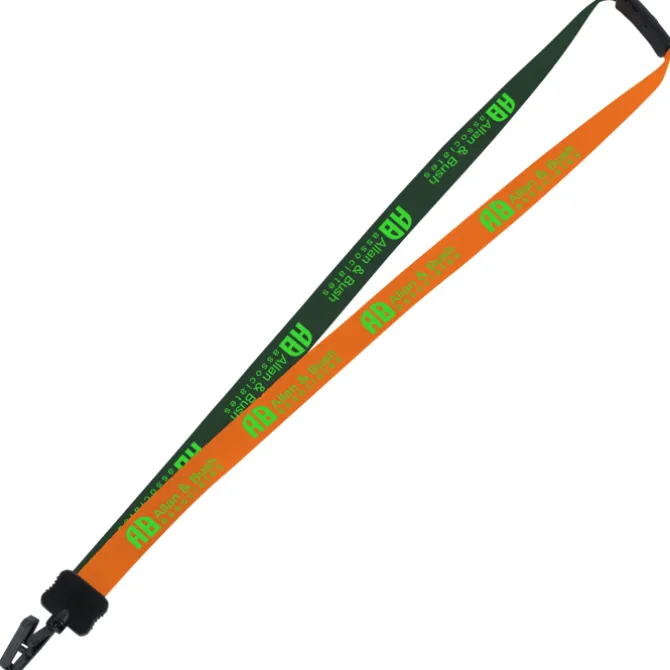 Two-Tone Smooth Nylon Lanyard - 7/8 inches - 36 inches - Plastic Bulldog Clip