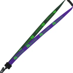 Two-Tone Smooth Nylon Lanyard - 7/8 inches - 36 inches - Plastic Bulldog Clip