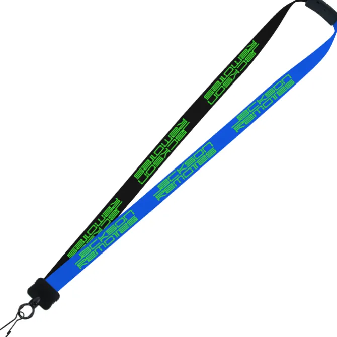 Two-Tone Smooth Nylon Lanyard - 7/8 inches - 36 inches - Metal Swivel Snap Hook